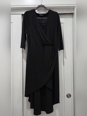 Express Black High-Low Wrap Dress